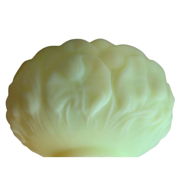 Fenton Lidded Uranium Glass Compote Dish With Water Lily  Motif - Picture 14 of 16